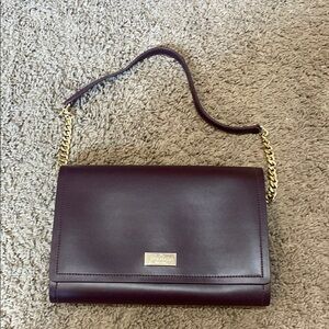Deep burgundy Leather Crossbody Bag
